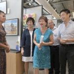 An SIA stewardess greets (left to right) Ms Ku Geok Boon, CEO, SG Enable; Ms Denise Phua, President of ARC and Mayor of Central Singapore District; Mr Yeoh Phee Teik, Acting Senior Vice President, Customer Experience, SIA; Speaker of Parliament Tan Chuan-Jin (May 2018).